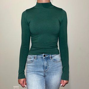 Babaton green long sleeve sweater size XS